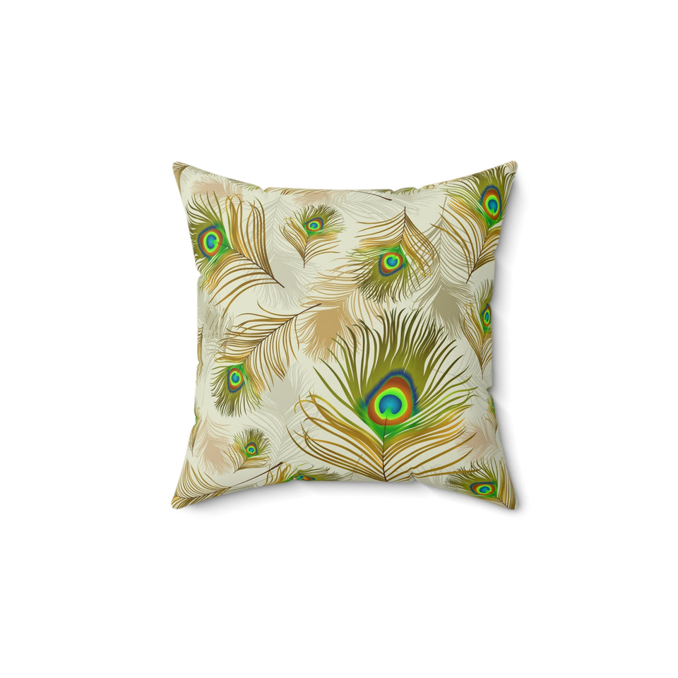 55PCF  Peacock Feather Pillow