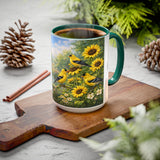 AM7  Yellow Goldfinch & Sunflower Mug