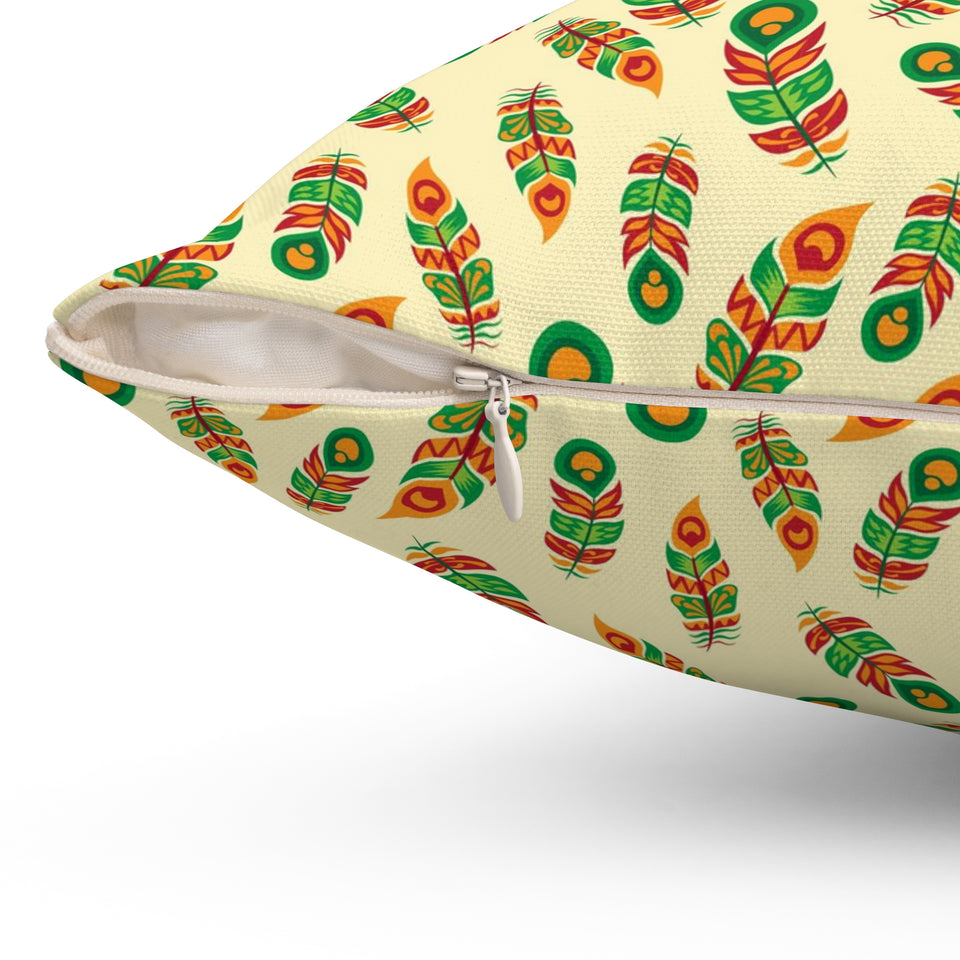 43PCF  Peacock Feather Pillow