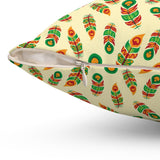 43PCF  Peacock Feather Pillow