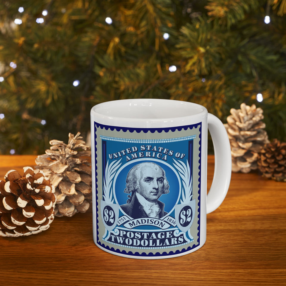 1JMSM  James Madison US Stamp mug