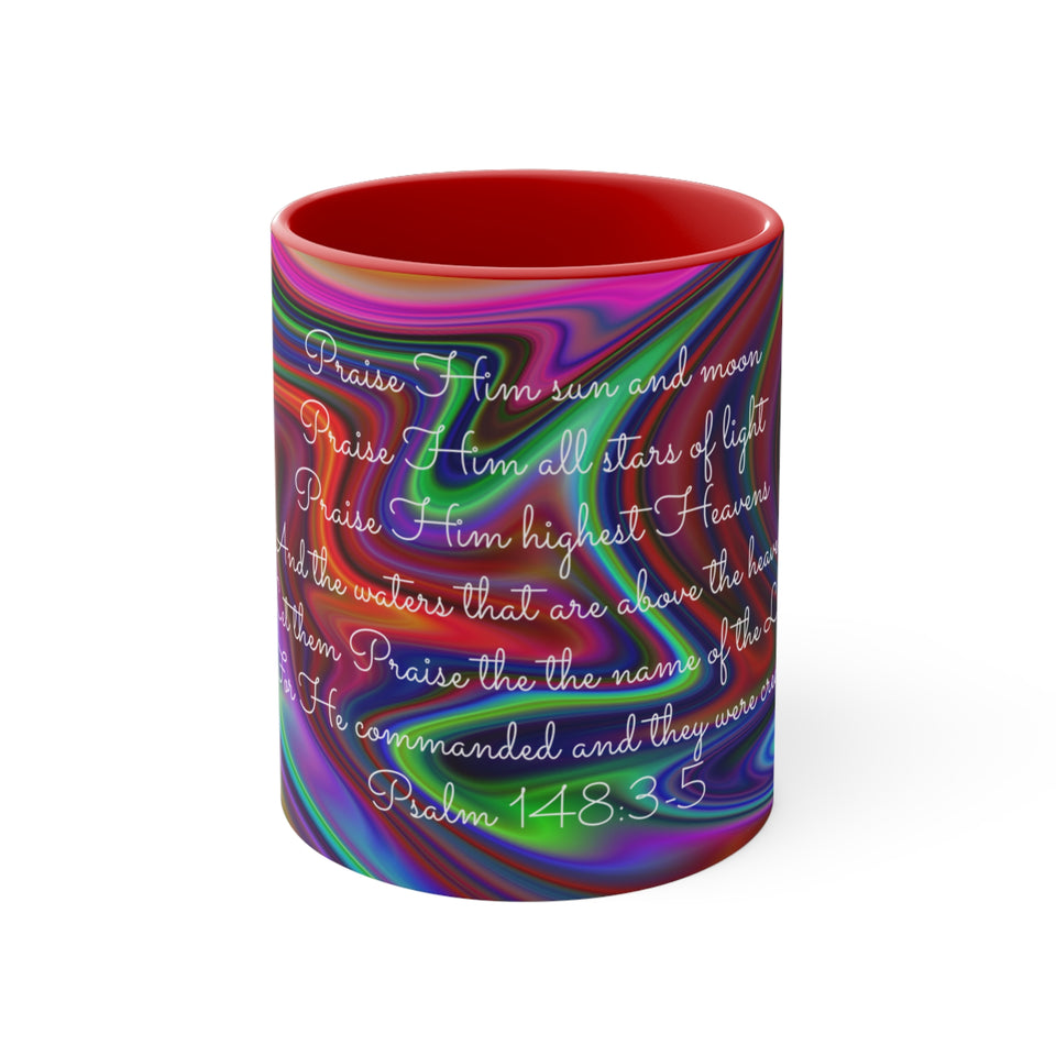 61CMSM  Colorful Marble Psalms 148: 3-5  Mug