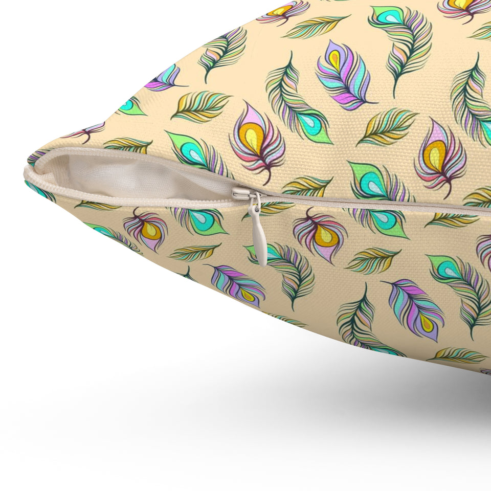 28PCF  Peacock Feather Pillow