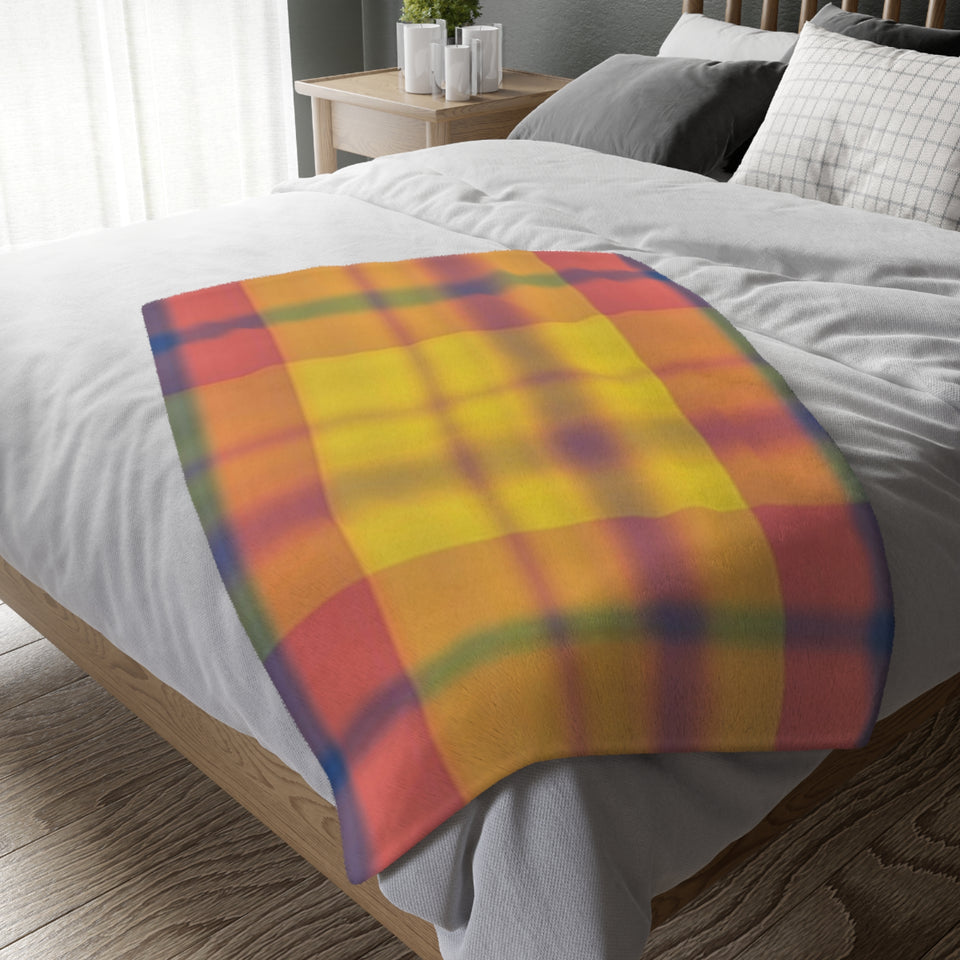 8CB  Colorful Plaid Blanket