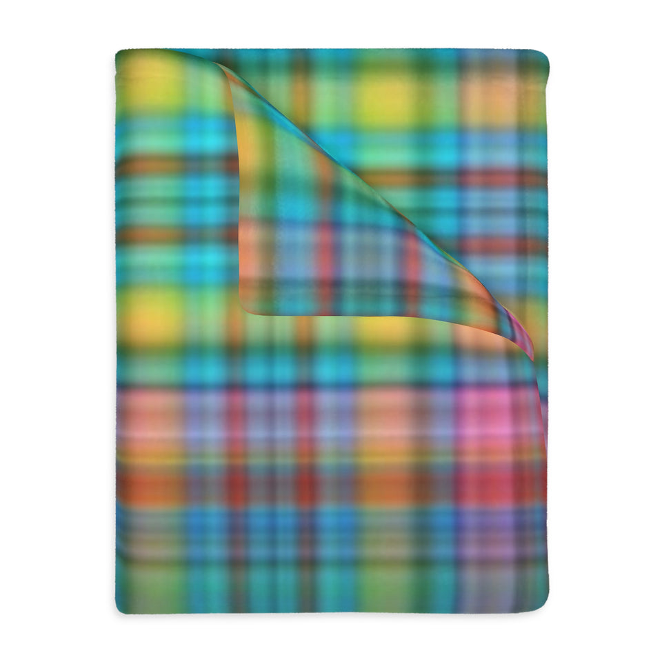 68CB  Colorful Plaid Blanket