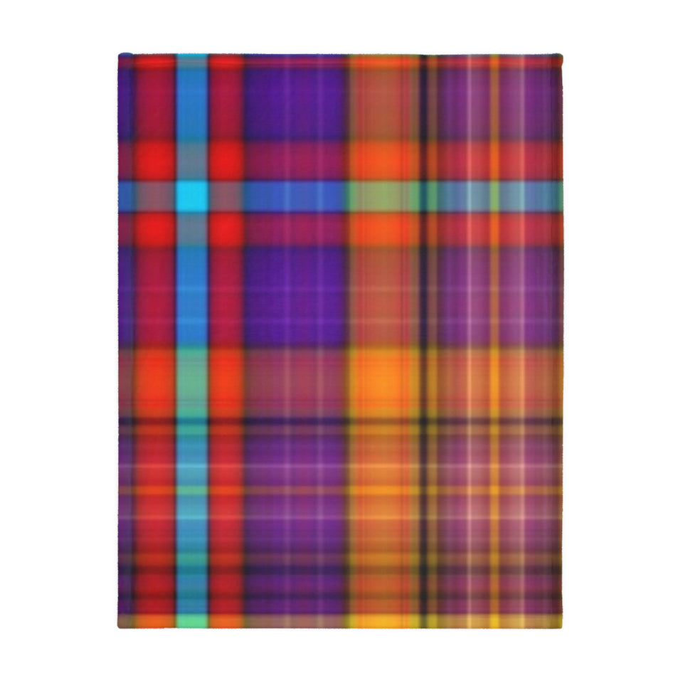 37CB  Colorful Plaid Blanket