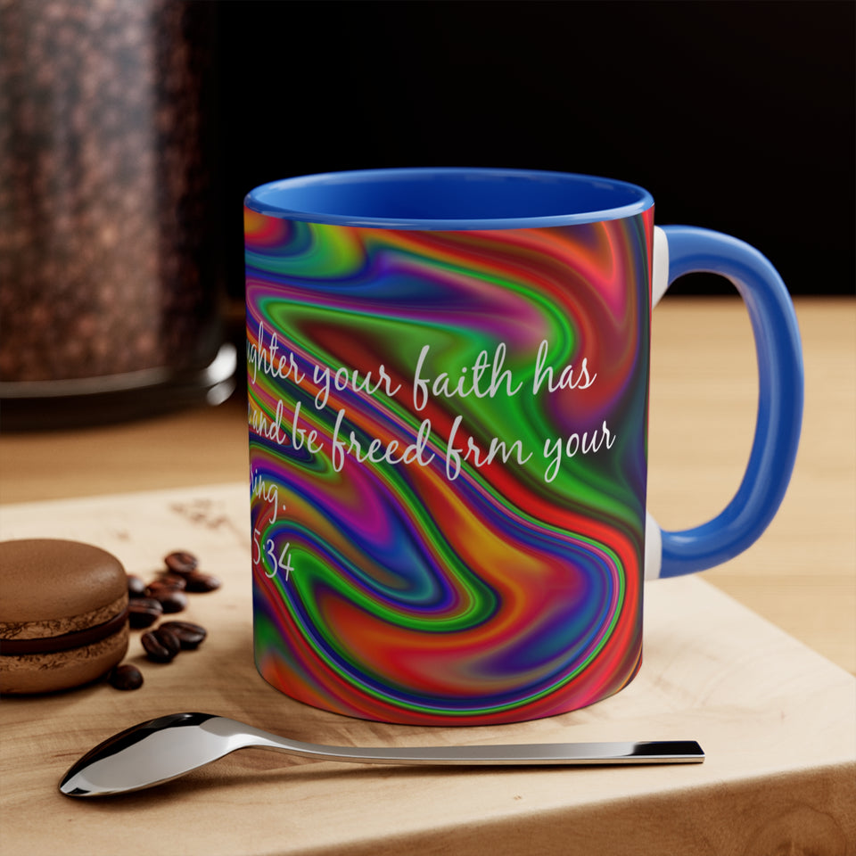 70CMSM  Colorful Marble Mark 5:34 Mug