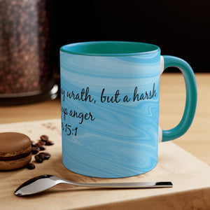 20CMSM  Colorful Marble Proverbs 15:1 Mug