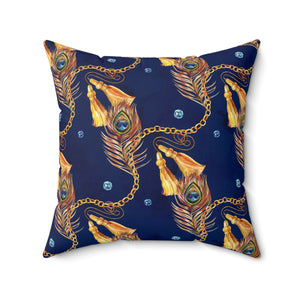 61PCF  Peacock Feather Pillow