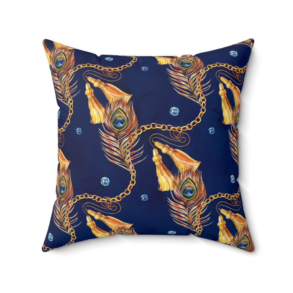 61PCF  Peacock Feather Pillow