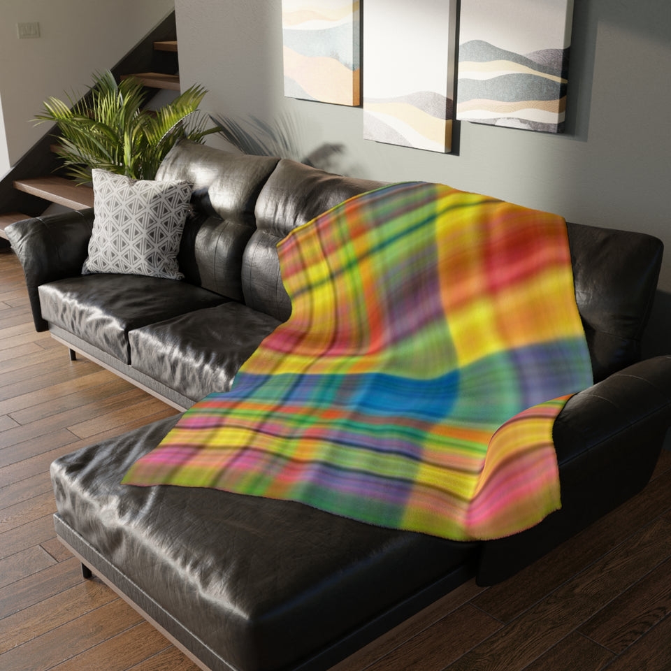 69CB  Colorful Plaid Blanket