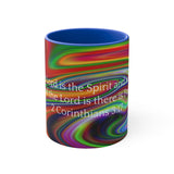 26CMSM  Colorful Marble 2 Corinthians 3:17  Mug