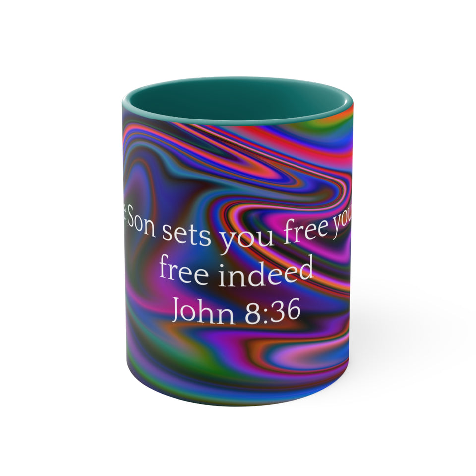 33CMSM  Colorful Marble John 8:36 Mug