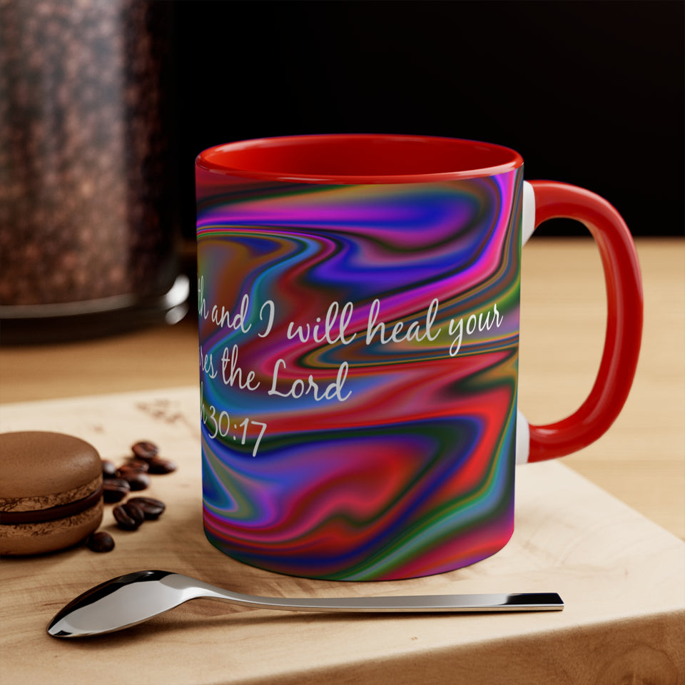 66CMSM  Colorful Marble Jeremiah 30:17 Mug