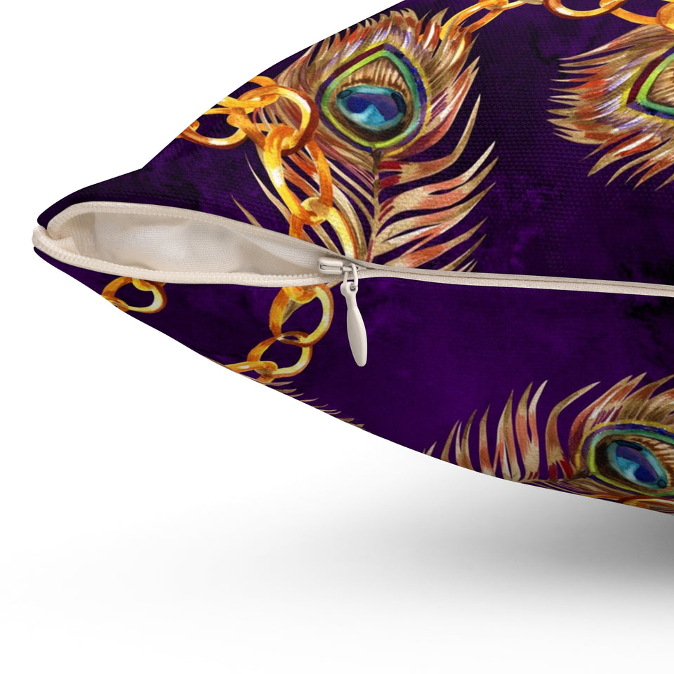 29PCF  Peacock Feather Pillow