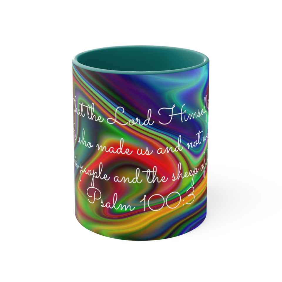 59CMSM  Colorful Marble Psalms 100:3 Mug