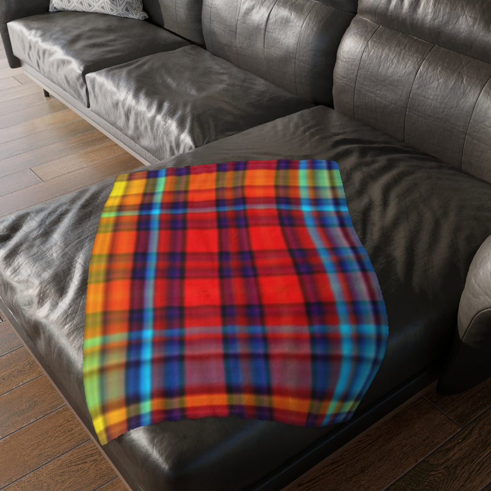47CB  Colorful Plaid Blanket