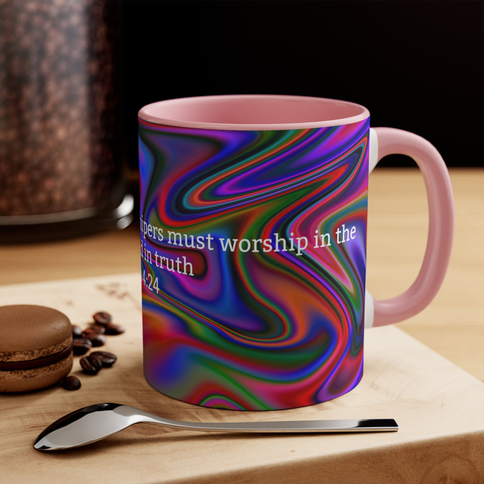 48CMSM Colorful Marble John 4:24 Mug
