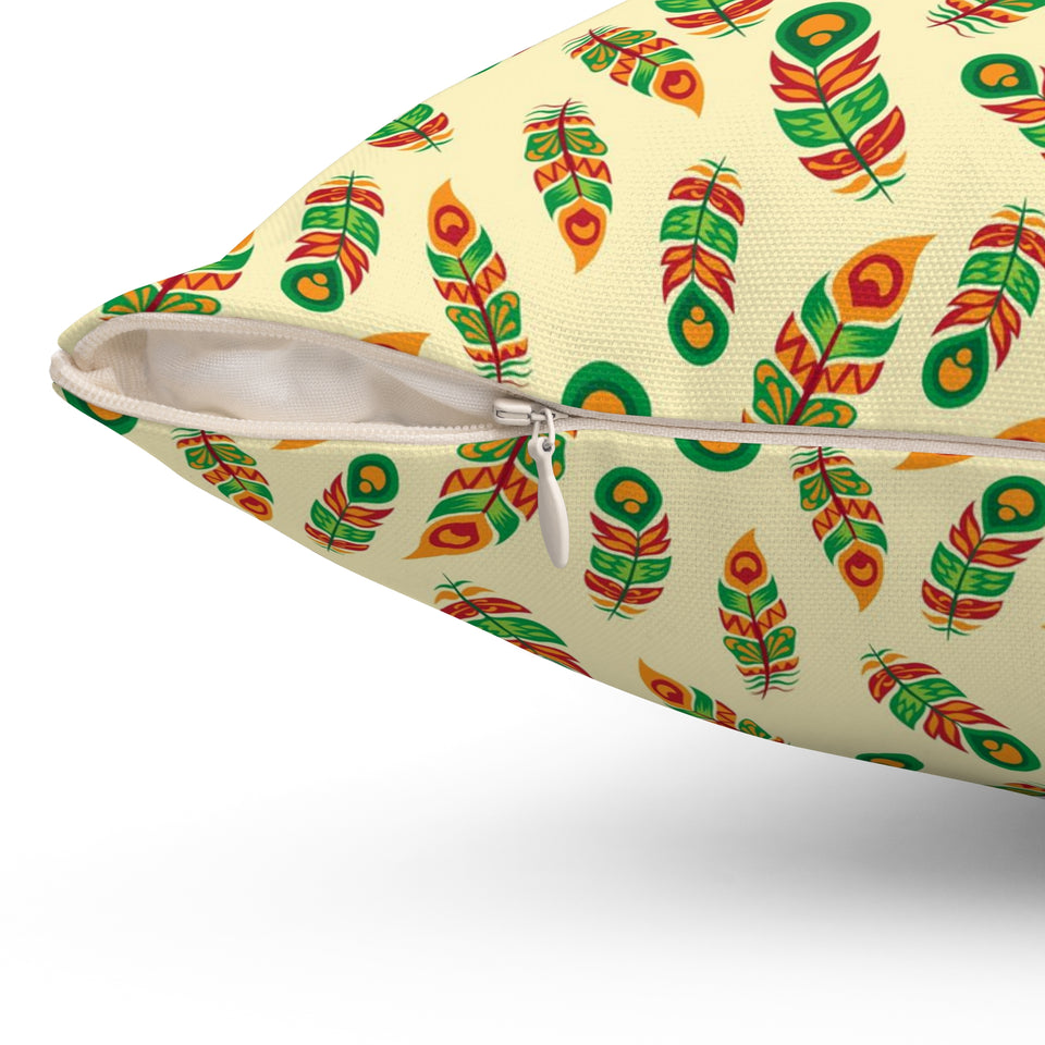 43PCF  Peacock Feather Pillow