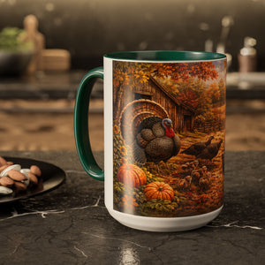 AM9  Autumn Farmhouse Turkey Mug