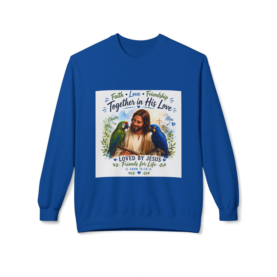 Charlie & Alex with Jesus – Together in His Love Christian Sweatshirt CA23