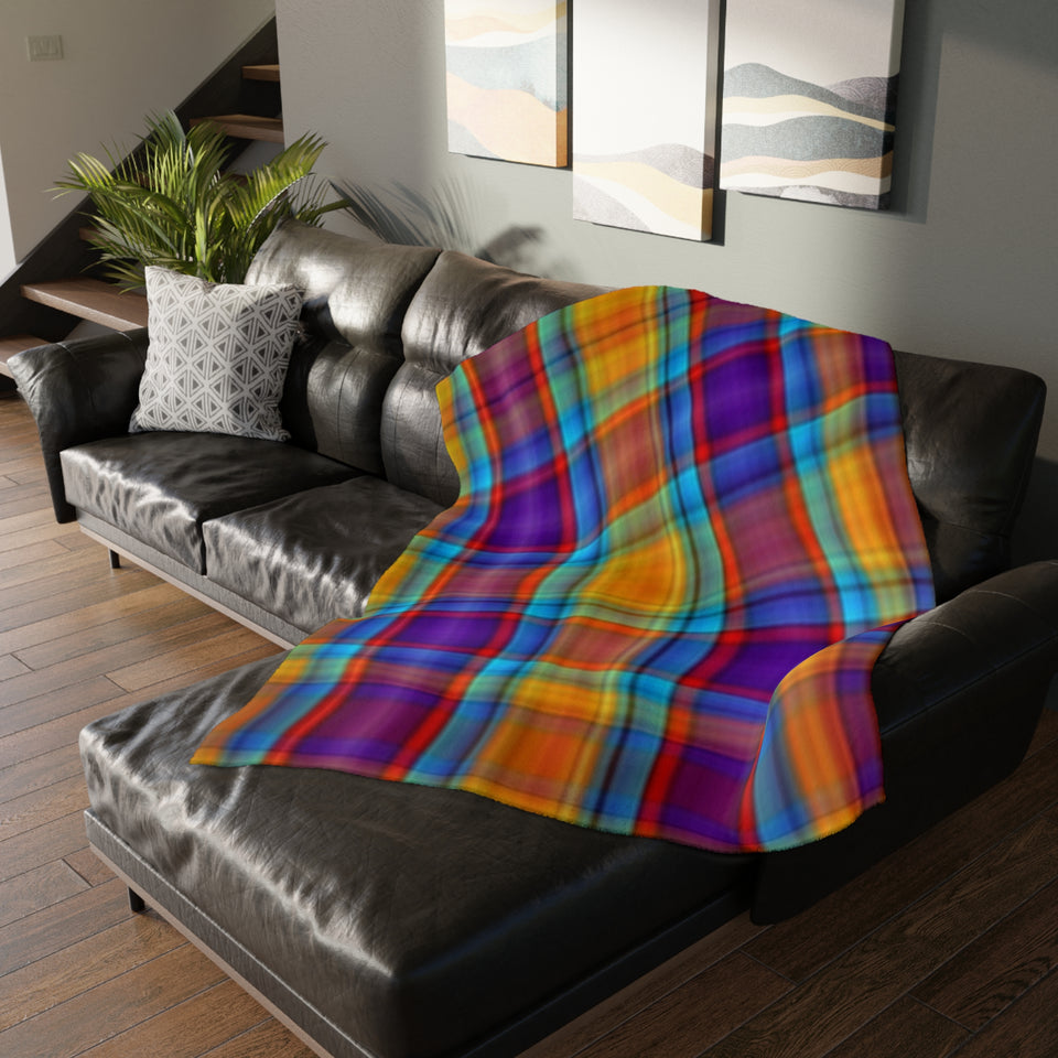 49CB  Colorful Plaid Blanket