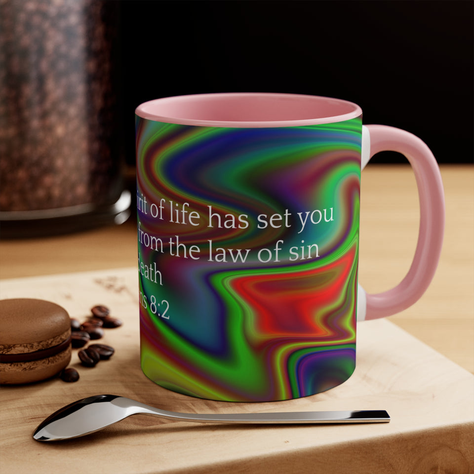 38CMSM  Colorful Marble Romans 8:2  Mug