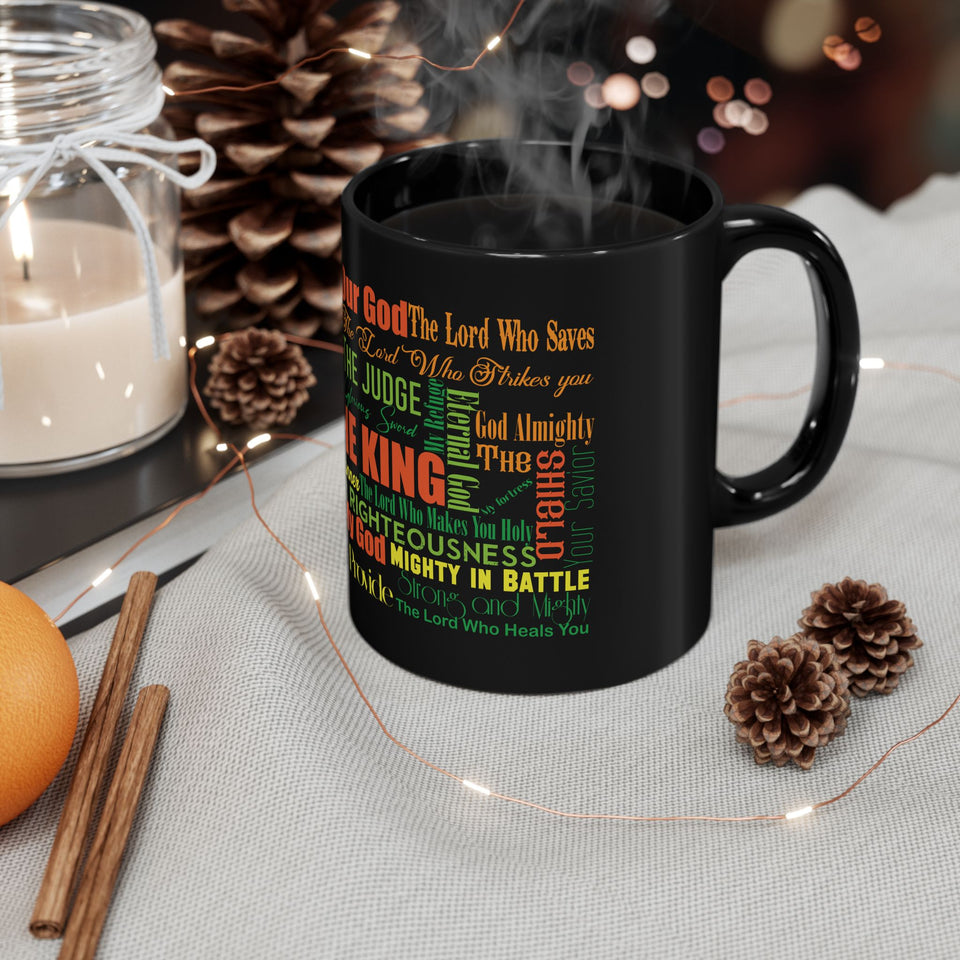 48CM   The names of God Christian Black Coffee Mug