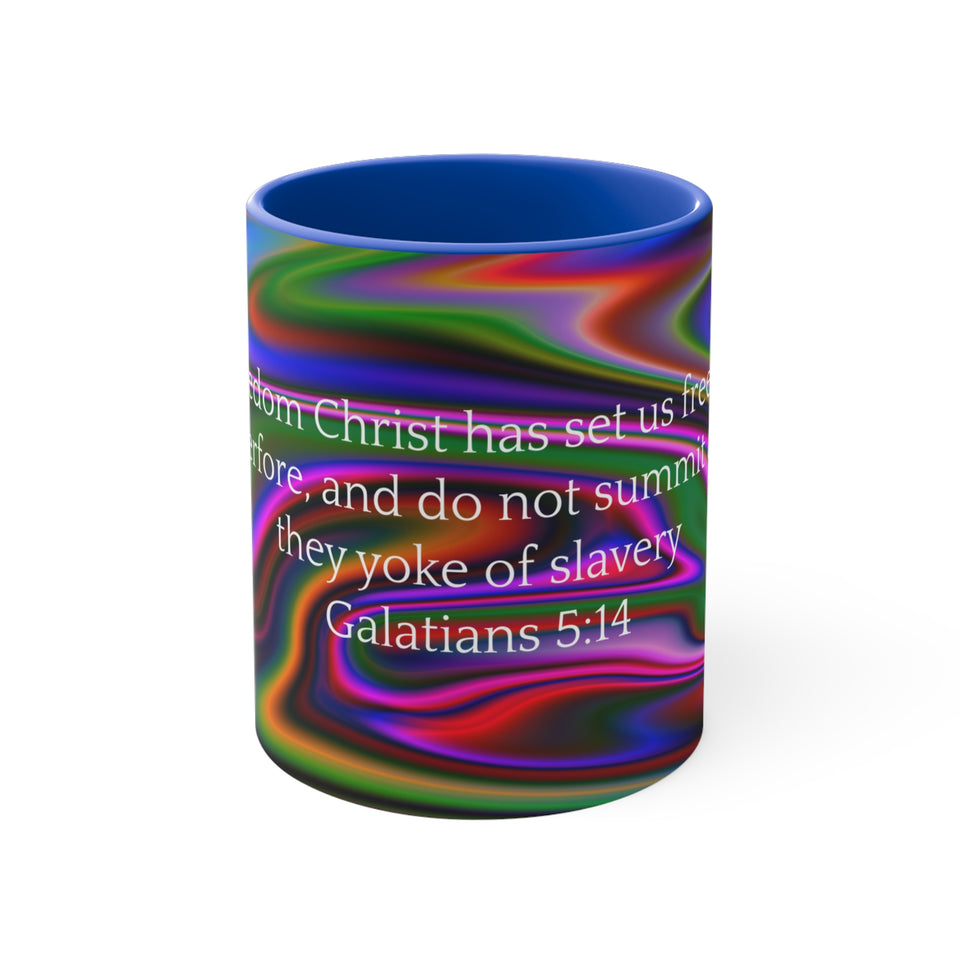 29CMSM  Colorful Marble Galatians 5:14 Mug