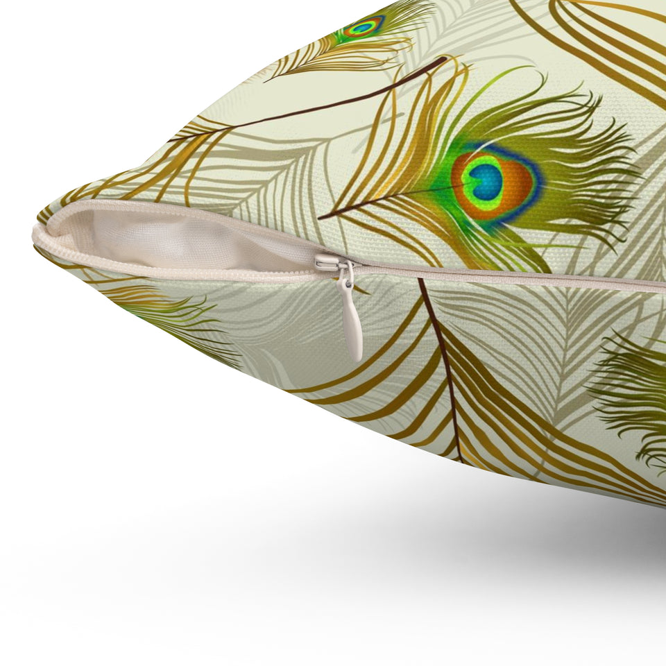 55PCF  Peacock Feather Pillow