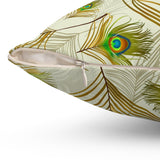 55PCF  Peacock Feather Pillow