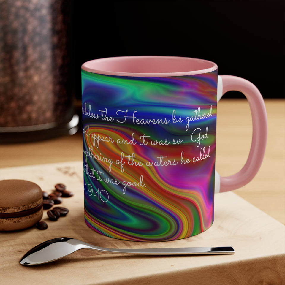 58CMSM  Colorful Marble Genesis 1:9-10 Mug
