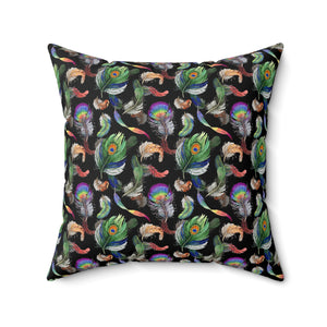 46PCF  Peacock Feather Pillow