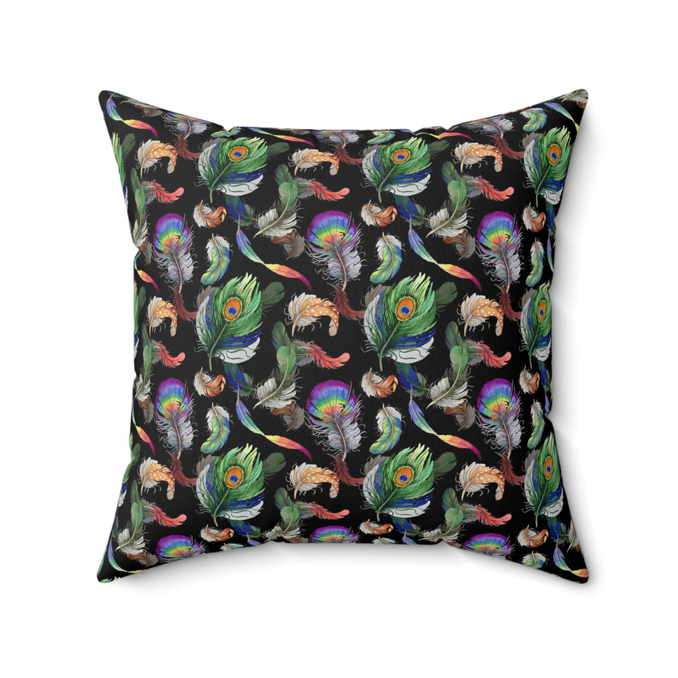 46PCF  Peacock Feather Pillow