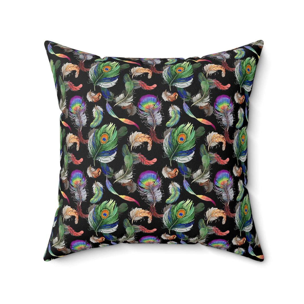 46PCF  Peacock Feather Pillow