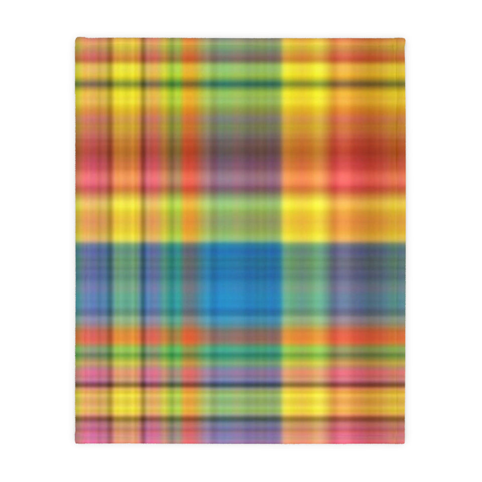 69CB  Colorful Plaid Blanket