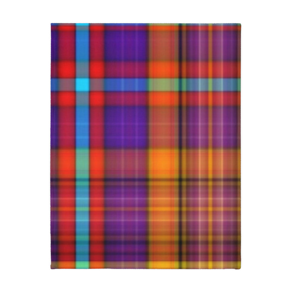 37CB  Colorful Plaid Blanket