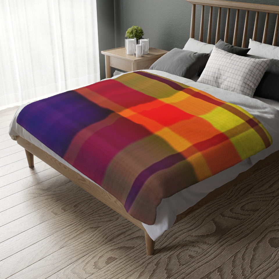 39CB  Colorful Plaid Blanket