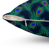 34PCF  Peacock Feather Pillow