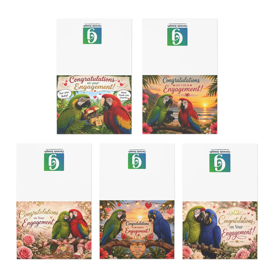 Macaw Engagement Greeting Cards MGC1
