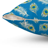 19PCF  Peacock Feather Pillow
