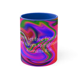 32CMSM  Colorful Marble Romans 8:16 Mug
