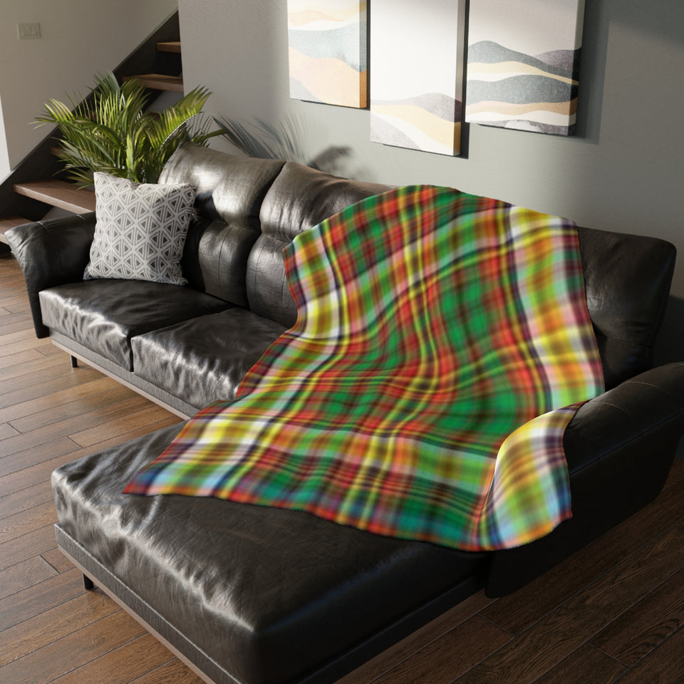 66CB  Colorful Plaid Blanket
