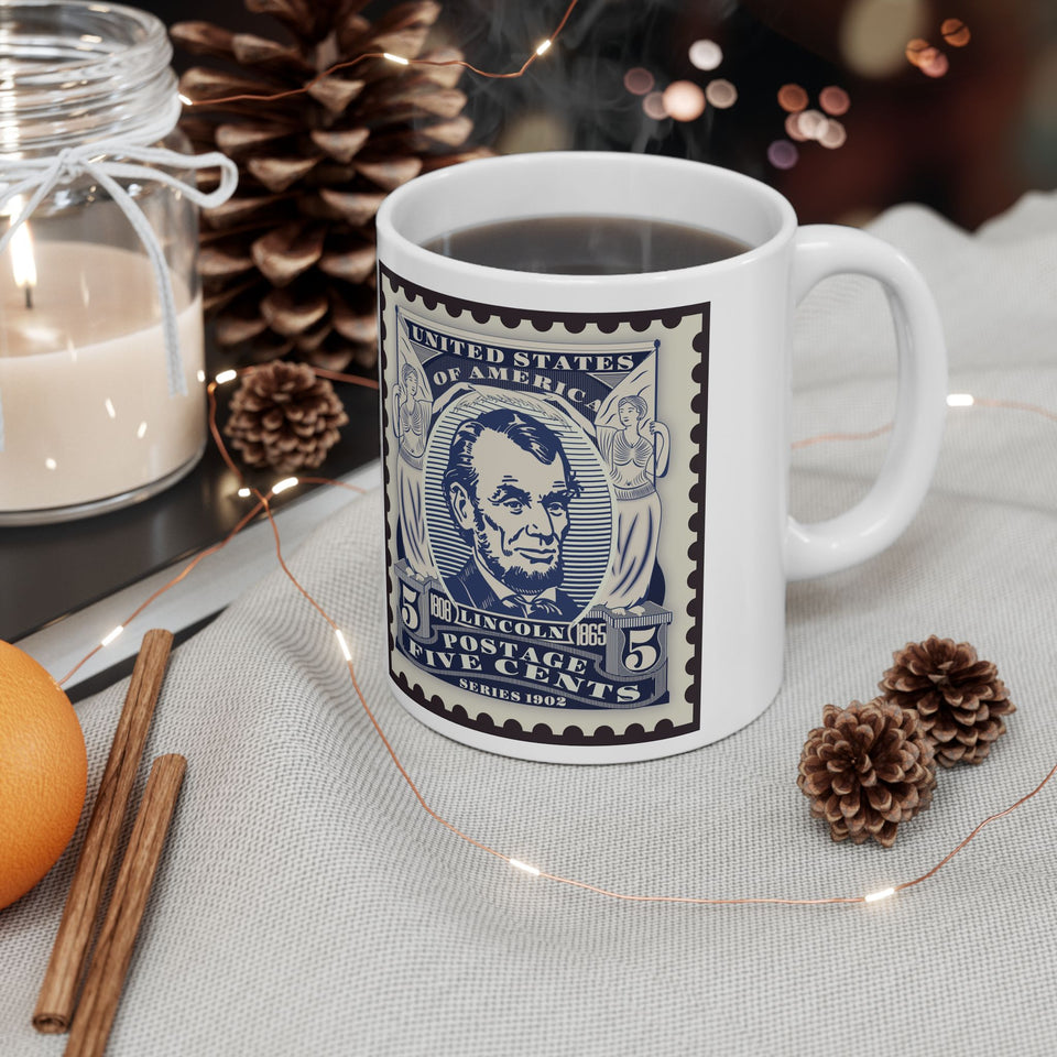 3ALSM  Abraham Lincoln US Stamp mug