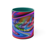 34CMSM  Colorful Marble John 8:32 Mug