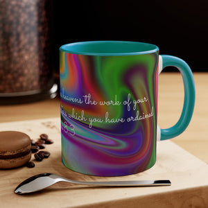 62CMSM  Colorful Marble Psalms 8:3  Mug
