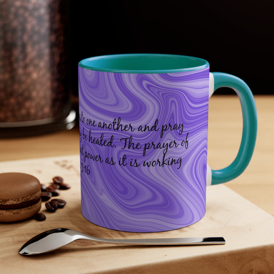 12CMSM  Colorful Marble James 5:16 Mug