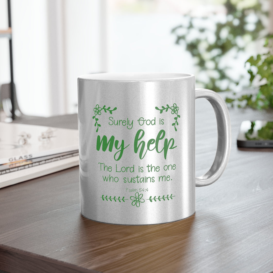 58SGM  Silver and Gold Christian Mug