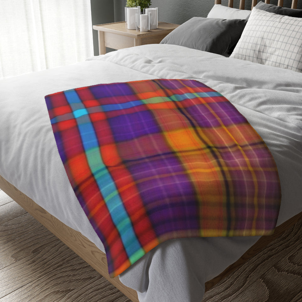 37CB  Colorful Plaid Blanket