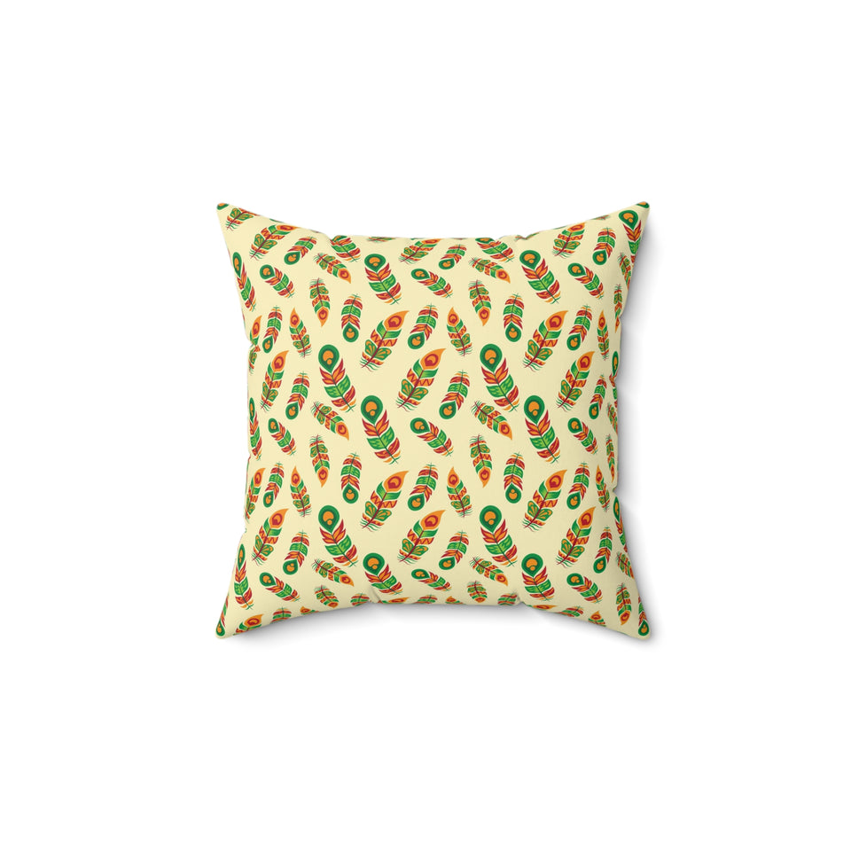 43PCF  Peacock Feather Pillow